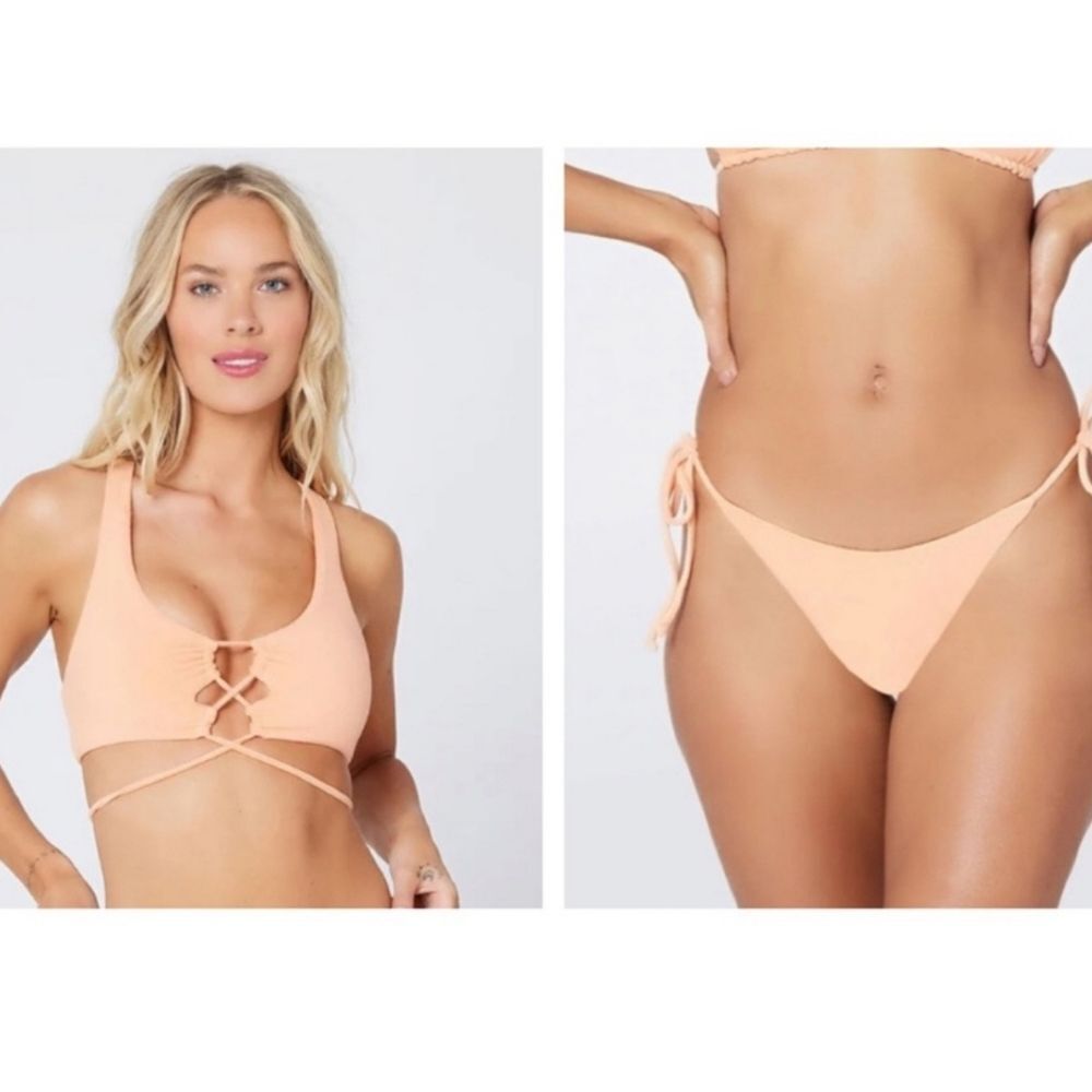 L*Space Terrycloth 2Pcs Bikini Swimsuit Set Dax Top and Lennox Bottom Classic S